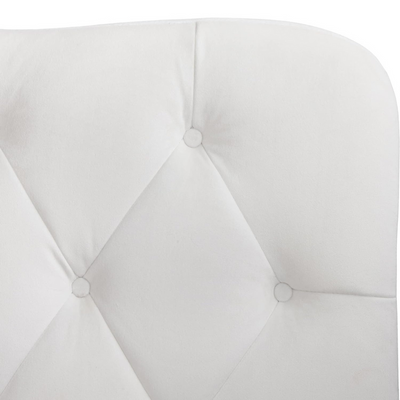 Tessa Velvet Upholstery Rectangular Bed ( White )