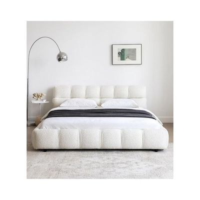 Wooden Twist Awf Modernize Boucle Upholstery Bed for Luxury Bedroom Contemporary, Stylish, and Elegant