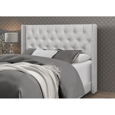 Modern GreyFaux Leatherette Standard Queen Size Bed