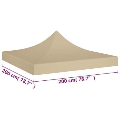 Party Tent Roof 2x2 m Beige 270 g/m²