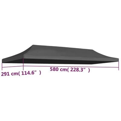 Party Tent Roof 3x6 m Anthracite
