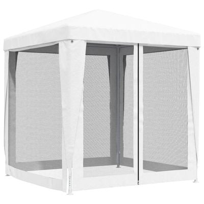 Party Tent with 4 Mesh Sidewalls 2x2 m White