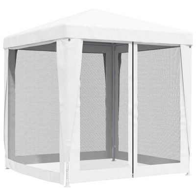 Party Tent with 4 Mesh Sidewalls 2x2 m White