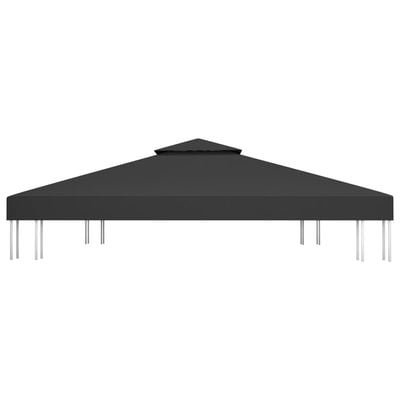 2-Tier Gazebo Top Cover 310 g/m² 4x3 m Black