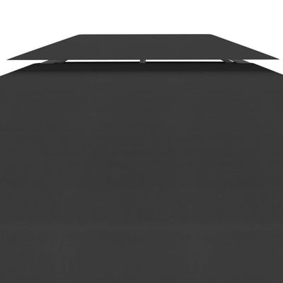 2-Tier Gazebo Top Cover 310 g/m² 4x3 m Black