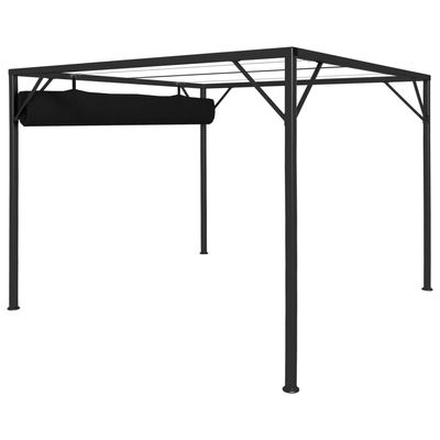 Garden Gazebo with Retractable Roof Canopy 3x3 m Anthracite