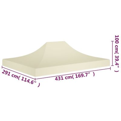 Party Tent Roof 4.5x3 m Cream 270 g/m²