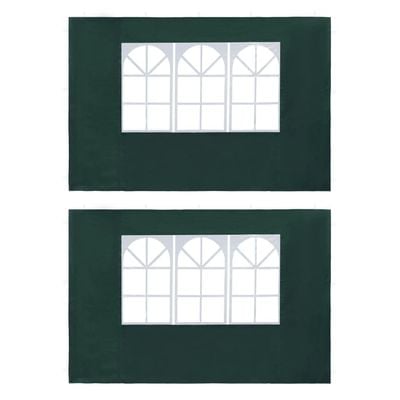 Party Tent Sidewall 2 pcs with Window PE Green