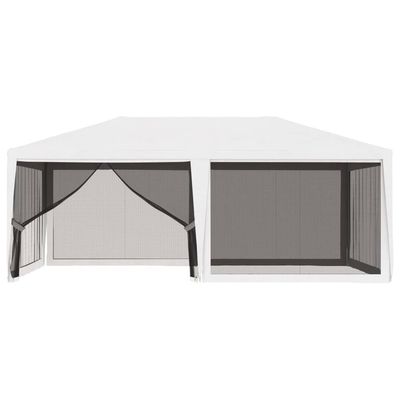 Party Tent with 4 Mesh Sidewalls 4x6 m White