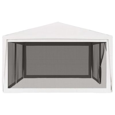 Party Tent with 4 Mesh Sidewalls 4x6 m White