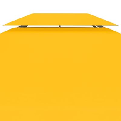 2-Tier Gazebo Top Cover 310 g/m² 4x3 m Yellow