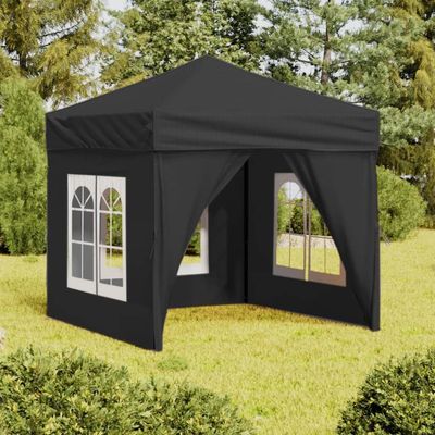 Folding Party Tent with Sidewalls Anthracite 2x2 m