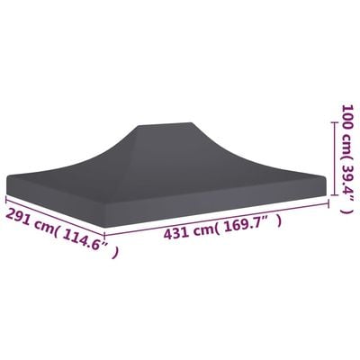 Party Tent Roof 4.5x3 m Anthracite 270 g/m²