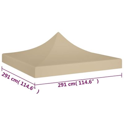 Party Tent Roof 3x3 m Beige 270 g/m²