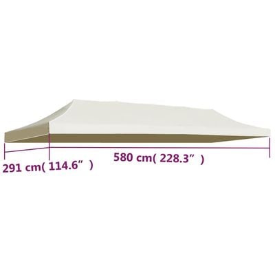 Party Tent Roof 3x6 m Cream