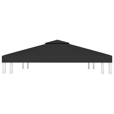 2-Tier Gazebo Top Cover 310 g/m² 3x3 m Black