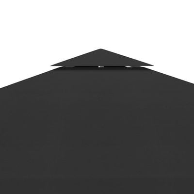 2-Tier Gazebo Top Cover 310 g/m² 3x3 m Black