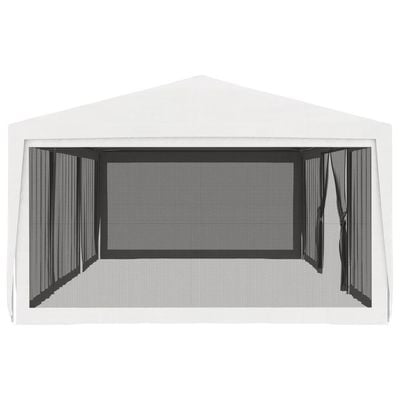 Party Tent with 4 Mesh Sidewalls 4x9 m White