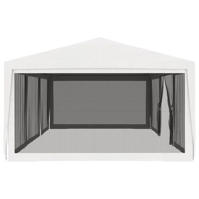 Party Tent with 4 Mesh Sidewalls 4x9 m White