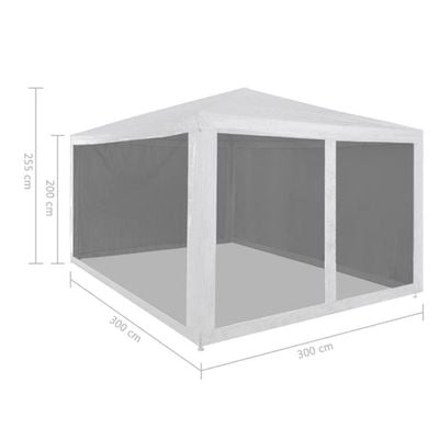 Party Tent with 4 Mesh Sidewalls 3x3 m