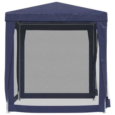 Party Tent with 4 Mesh Sidewalls Blue 2x2 m HDPE