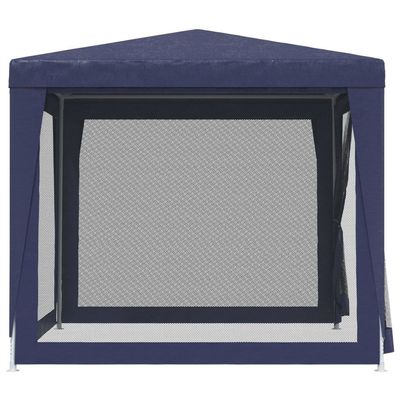 Party Tent with 4 Mesh Sidewalls Blue 2.5x2.5 m HDPE