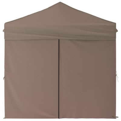 Folding Party Tent with Sidewalls Taupe 2x2 m