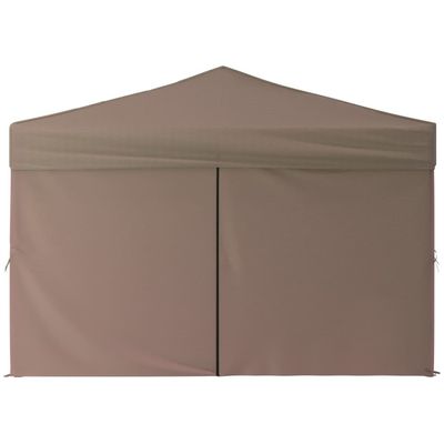 Folding Party Tent with Sidewalls Taupe 3x3 m