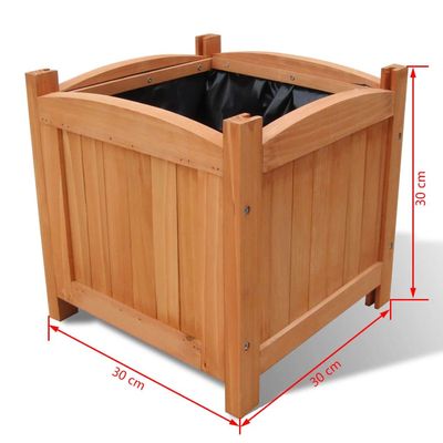 Wooden Raised Bed 30 x 30 x 30 cm Set of 2