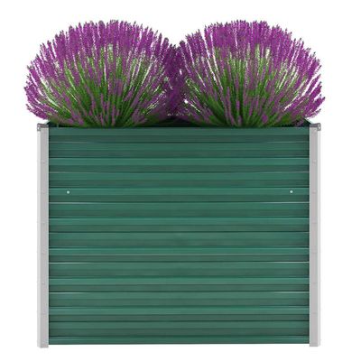 Garden Raised Bed Galvanised Steel 100x40x77 cm Green