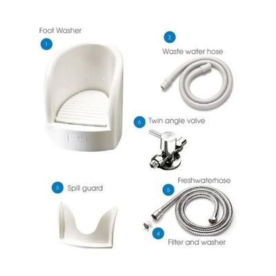 Automatic Foot Washer,Foot Soak Tub,Foot Pedal Flushing Water-Saving Foot Washing Bucket,Spray Type Rinse Foot Bath Tub Basin for Exfoliating Cleaning Foot