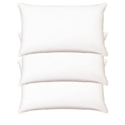 3 Piece Pack Soft Cotton Hotel Pillow Golden Single Piping Microfiber 50x70cm Made in Uae