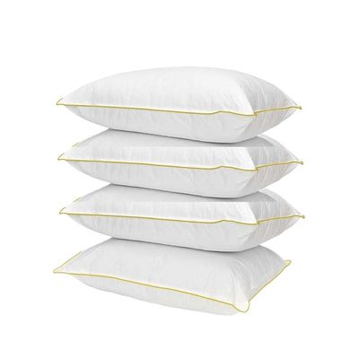 4 Piece Pack Golden Single Piping  Pillow Cotton 50x70cm Made in Uae