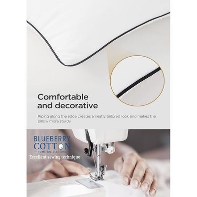 4 Piece Pack  Prime Single Piping Pillow With Black Line Microfiber 50x70cm Made in Uae