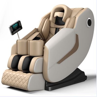 Leather Massage Chair for Full Body Massaging with 5 AUTO Programs + BK6 +Beige