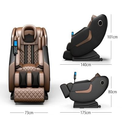 Leather Massage Chair for Full Body Massaging with 5 AUTO Programs + BK6 +Beige