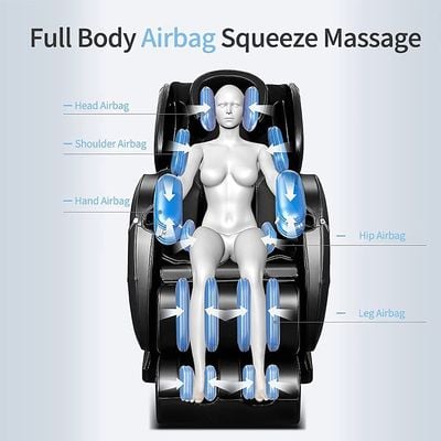 Leather Massage Chair for Full Body Massaging with 5 AUTO Programs + BK6 +Beige