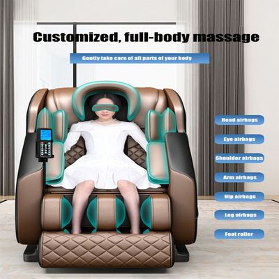 Leather Massage Chair for Full Body Massaging with 5 AUTO Programs + BK6 + Black