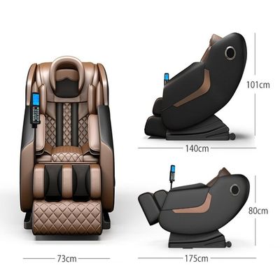 Leather Massage Chair for Full Body Massaging with 5 AUTO Programs + BK6 + Black