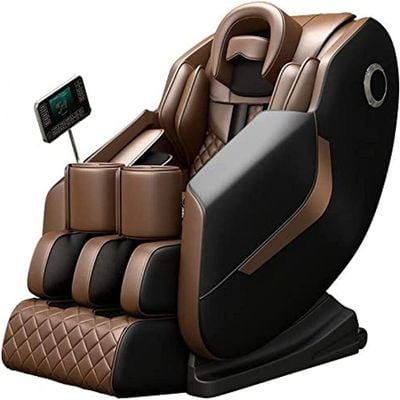 Leather Massage Chair for Full Body Massaging with 5 AUTO Programs + BK6 + Brown