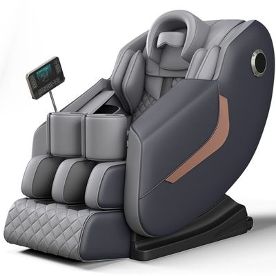 Leather Massage Chair for Full Body Massaging with 5 AUTO Programs + BK6 + Gray