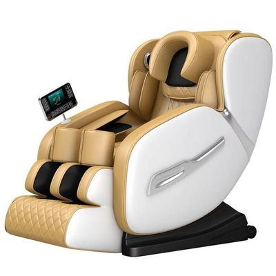 كرسي تدليك من الجلد لتدليك الجسم بالكامل مع 5 برامج تلقائية + Z6 + أصفر