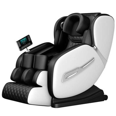 كرسي تدليك من الجلد لتدليك الجسم بالكامل مع 5 برامج تلقائية + Z6 + أبيض