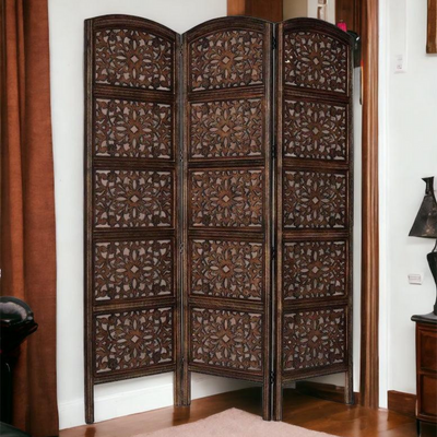 wooden Room Divider in Brown Color