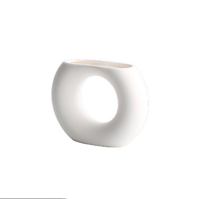 BLISS VIE NORDIC CERAMIC VASE-DONUT-WHITE