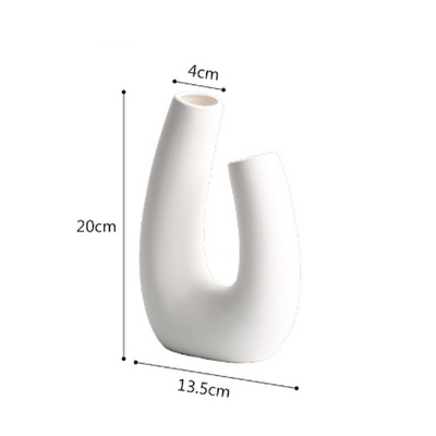 BLISS VIE NORDIC CERAMIC VASE-U - WHITE