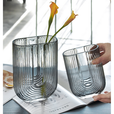 BLISS VIE U SHAPED GLASS VASE-23 CM