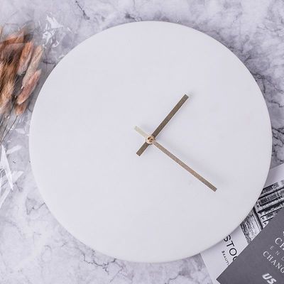 BLISS VIE ROUND MARBLE CLOCK-WHITE