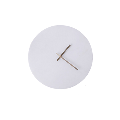 BLISS VIE ROUND MARBLE CLOCK-WHITE