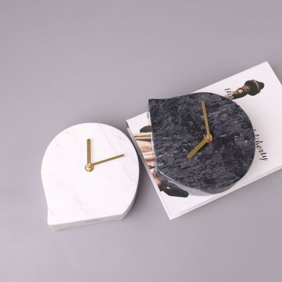 BLISS VIE TABLE MARBLE CLOCK-WHITE